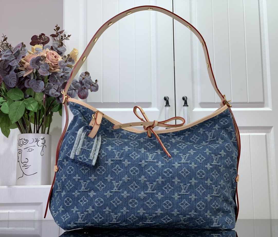 最高級ルイヴィトンスーパーコピー ルイヴィトンバッグコピー 新作 LV リミックス キャリーオール NM MM ブルーデニム M46855 モノグラム・デニム ゴールド金具