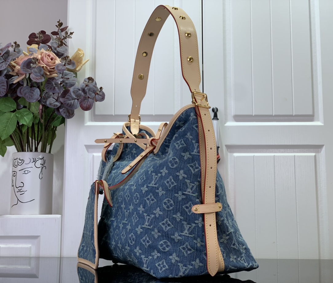 最高級ルイヴィトンスーパーコピー ルイヴィトンバッグコピー 新作 LV リミックス キャリーオール NM MM ブルーデニム M46855 モノグラム・デニム ゴールド金具 - 画像 (9)