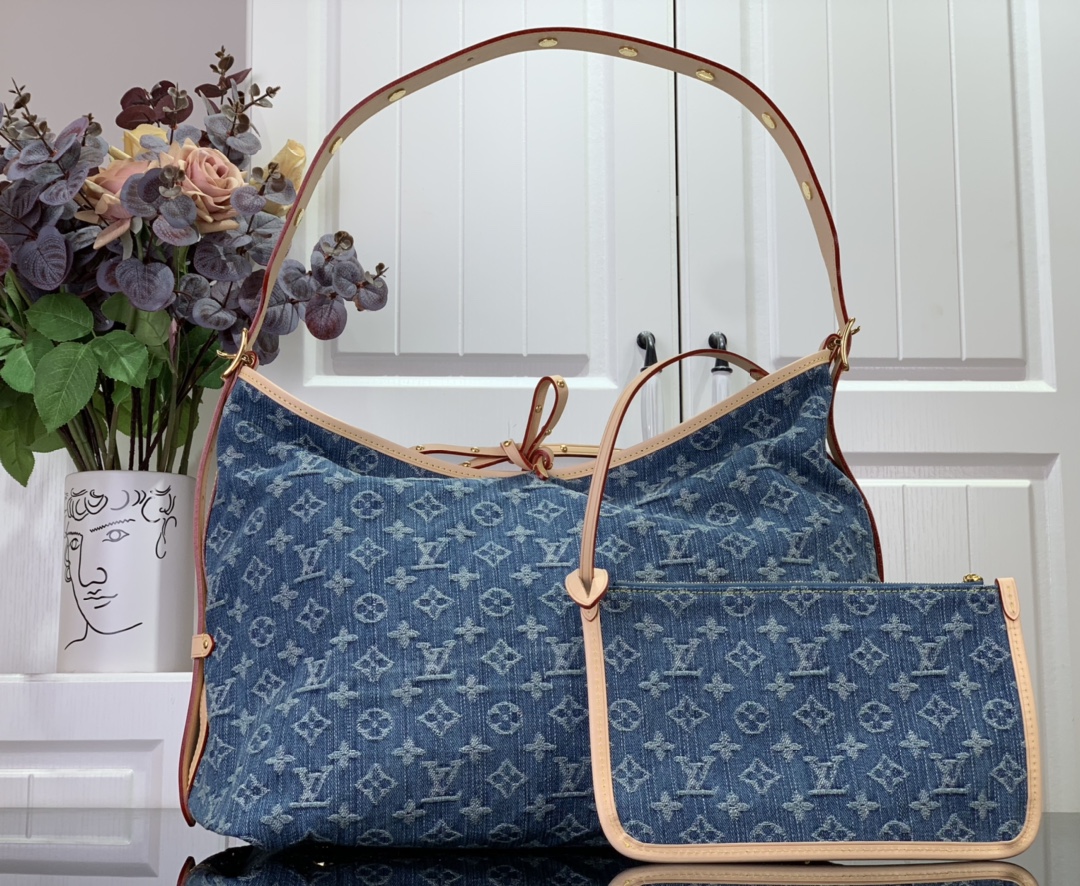 最高級ルイヴィトンスーパーコピー ルイヴィトンバッグコピー 新作 LV リミックス キャリーオール NM MM ブルーデニム M46855 モノグラム・デニム ゴールド金具 - 画像 (8)