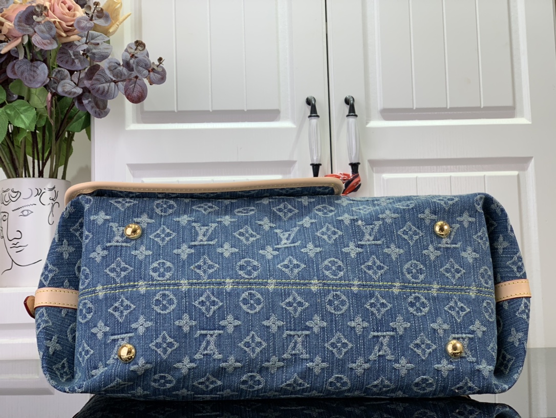 最高級ルイヴィトンスーパーコピー ルイヴィトンバッグコピー 新作 LV リミックス キャリーオール NM MM ブルーデニム M46855 モノグラム・デニム ゴールド金具 - 画像 (7)