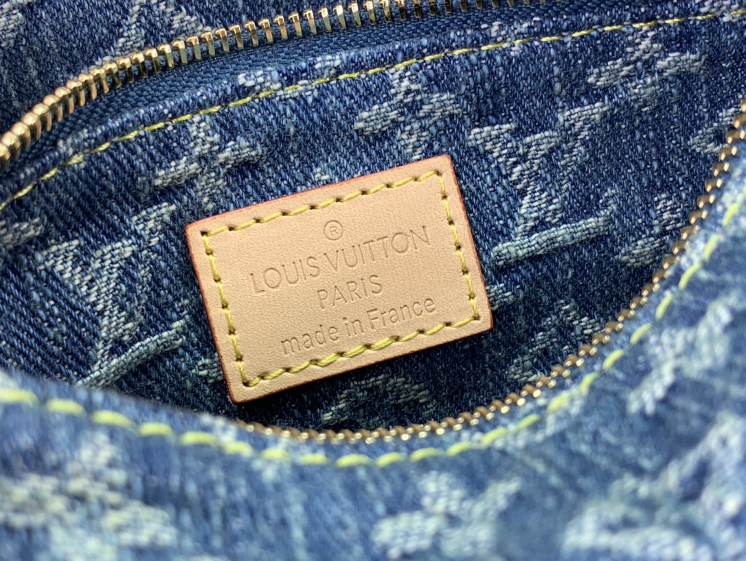 最高級ルイヴィトンスーパーコピー ルイヴィトンバッグコピー 新作 LV リミックス パピヨン MM ブルーデニム M46830 モノグラム・デニム ゴールド金具 - 画像 (4)