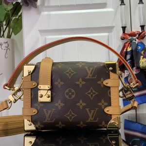 最高級ルイヴィトンスーパーコピー ルイヴィトンバッグコピー サイドトランク PM ダークブラウン M46815 モノグラム･キャンバス ゴールド金具