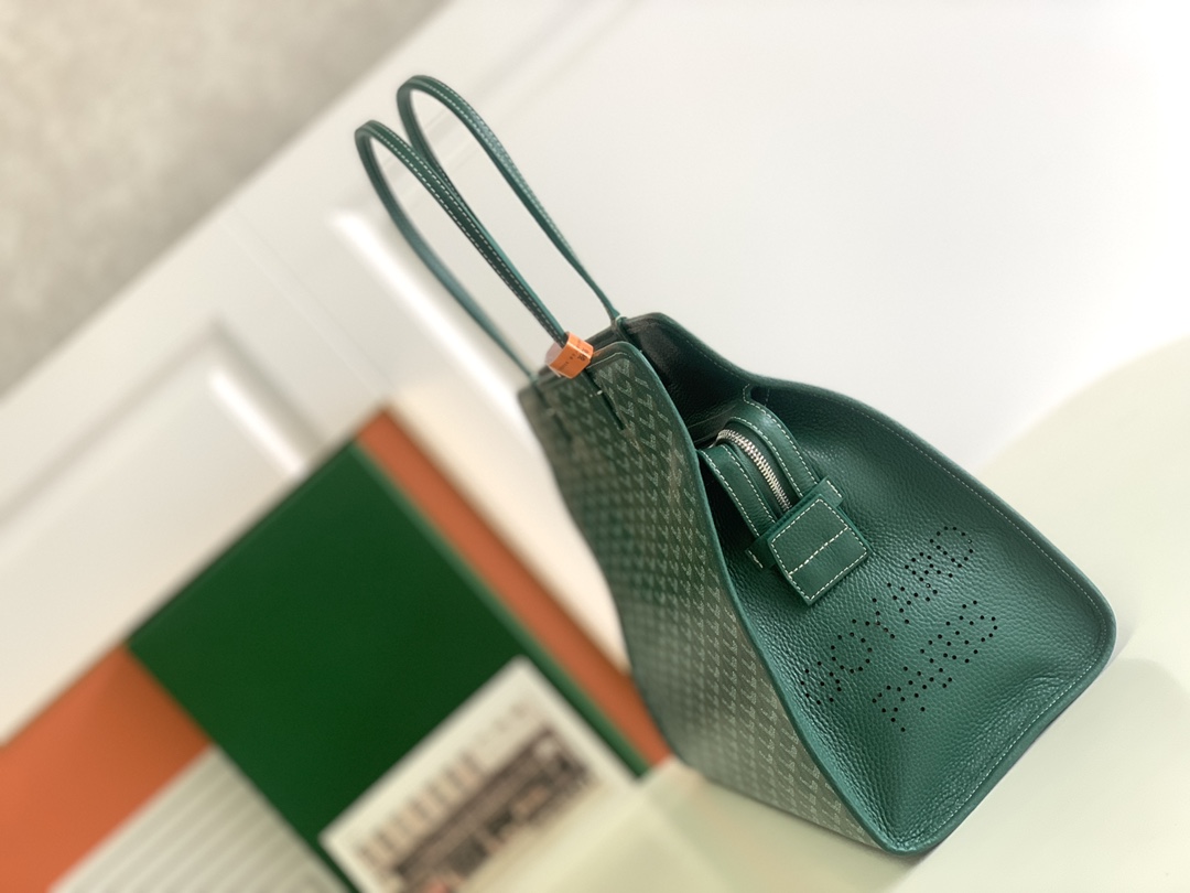 最高級ゴヤールスーパーコピー ゴヤールトートバッグコピー アーディPM バッグ グリーン HARDY2PMLTY09CG09P レザー シルバー金具 - 画像 (9)