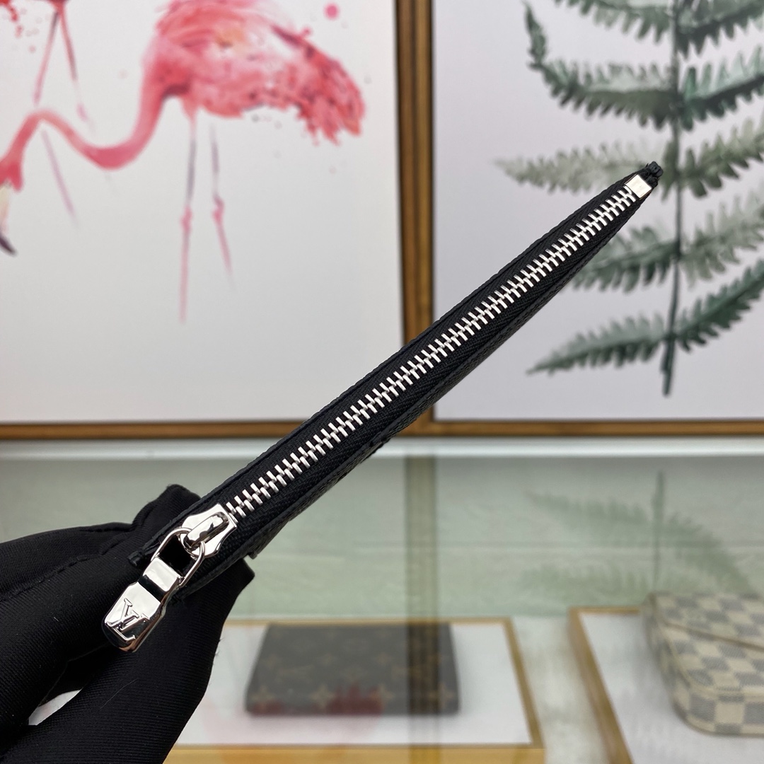 最高級ルイヴィトンスーパーコピー ルイヴィトンカードケースコピー コインカード・ホルダー ブラック M62914 タイガ・レザー シルバー金具 - 画像 (6)