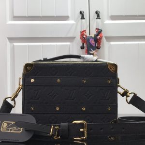 最高級ルイヴィトンスーパーコピー ルイヴィトンバッグコピー クラッチ･ボックス ブラック m57971 モノグラム･アンプラント レザー ゴールド金具
