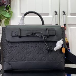 最高級ルイヴィトンスーパーコピー ルイヴィトンバッグコピー スティーマー PM ブラック M24436 モノグラム･パターンをエンボス加工したトリヨンレザー ブラック金具