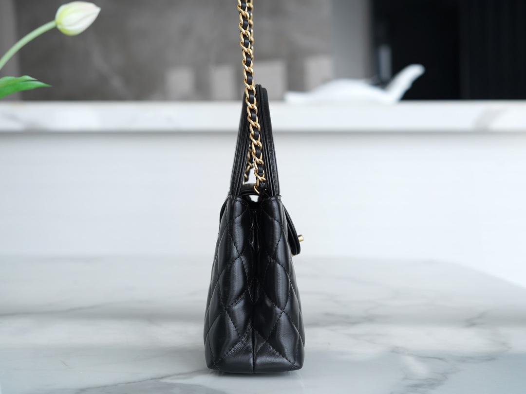 最高級シャネルスーパーコピー シャネルバッグコピー CHANEL ミニ ショッピング バッグ ブラック AS4416 B14296 94305 カーフスキン ゴールド金具 - 画像 (7)