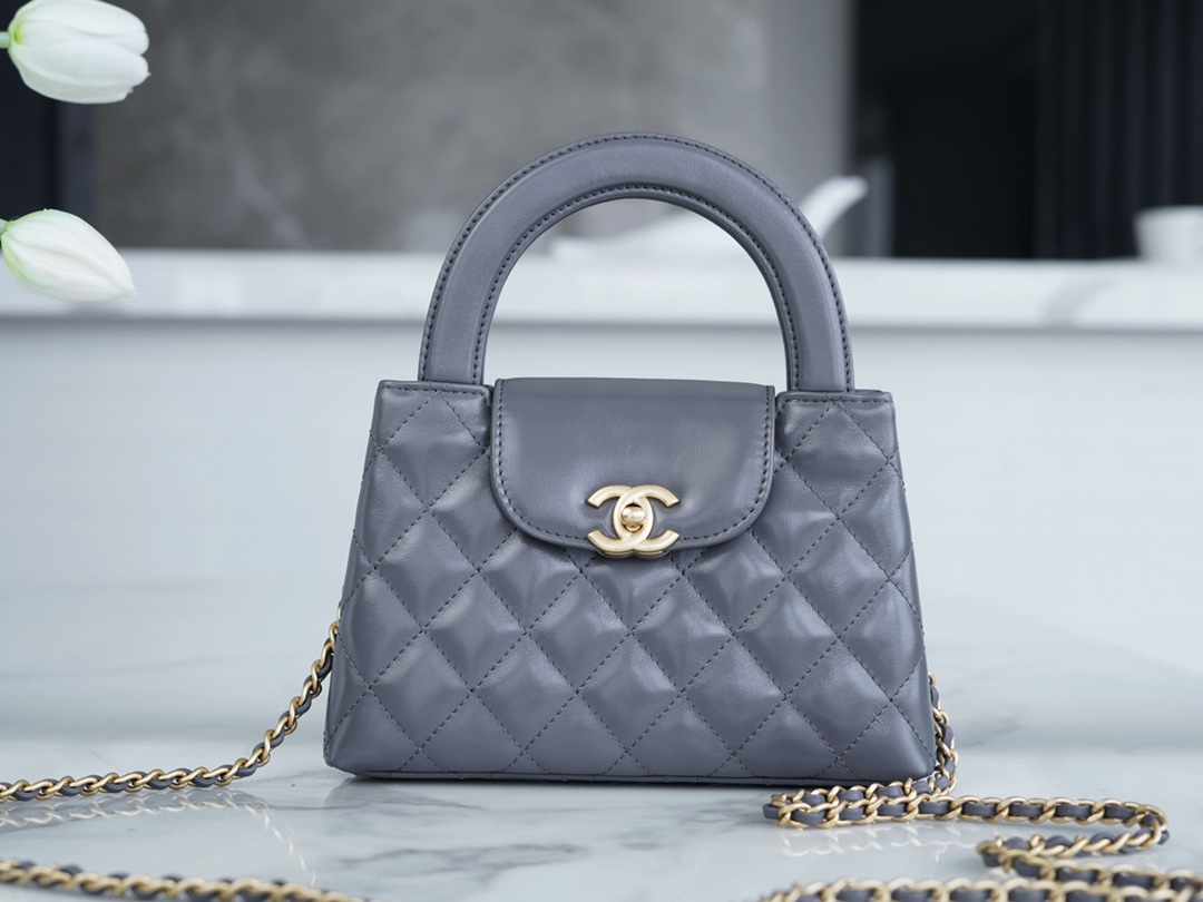 最高級シャネルスーパーコピー シャネルバッグコピー CHANEL ミニ ショッピング バッグ グレー AS4416 B14296 NR652 カーフスキン ゴールド金具 - 画像 (9)