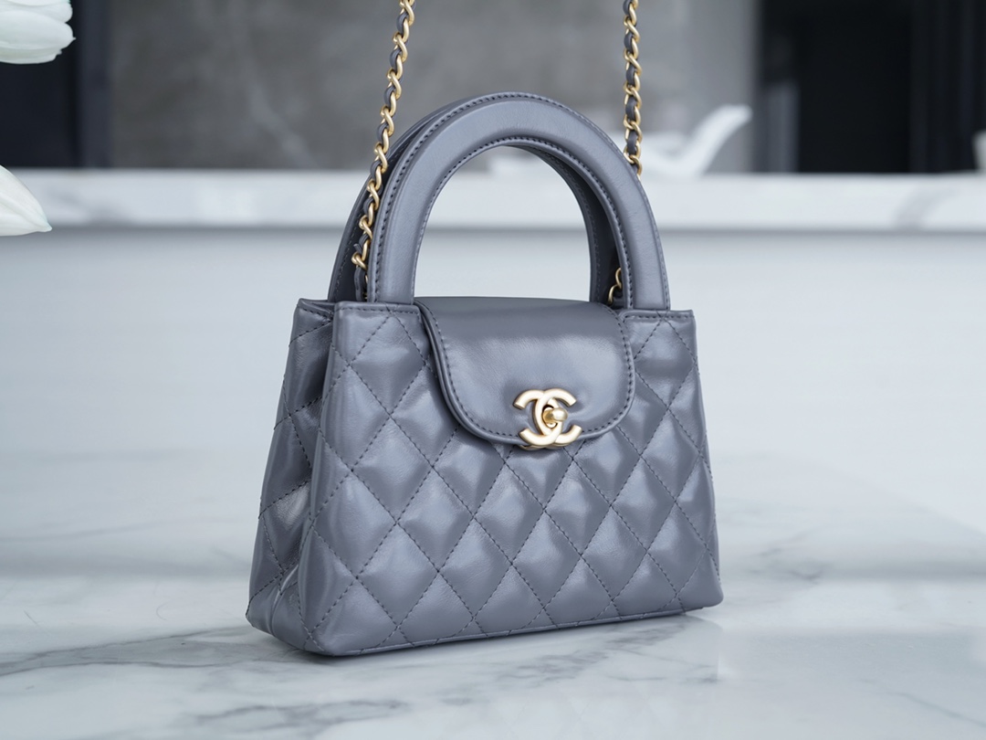 最高級シャネルスーパーコピー シャネルバッグコピー CHANEL ミニ ショッピング バッグ グレー AS4416 B14296 NR652 カーフスキン ゴールド金具 - 画像 (8)