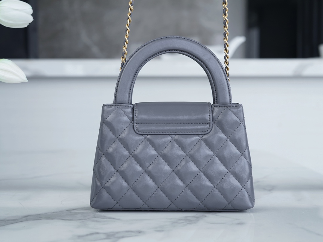 最高級シャネルスーパーコピー シャネルバッグコピー CHANEL ミニ ショッピング バッグ グレー AS4416 B14296 NR652 カーフスキン ゴールド金具 - 画像 (6)