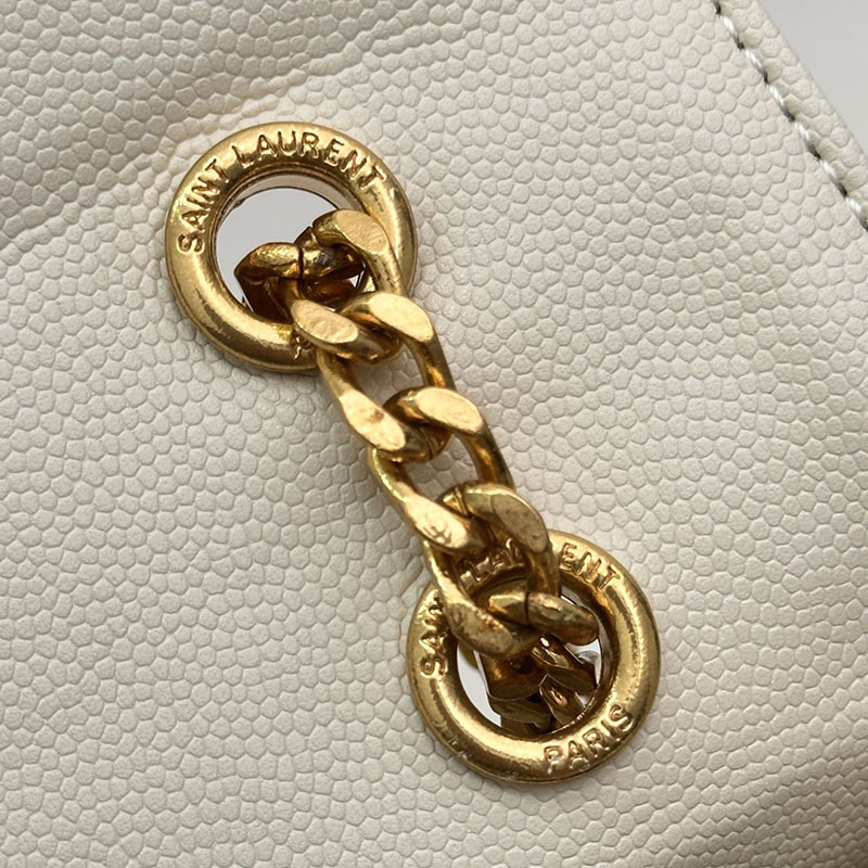 N品 YSL サンローラン エンヴェロップ ミディアム オフホワイト 600185BOW919207 カーフスキンレザー ゴールド金具 激安優良店 - 画像 (3)
