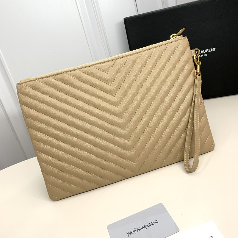 N品 YSL サンローラン 人気バッグ モノグラム タブレットポーチ NATURAL TAN 559193CWU012357 カーフスキンレザー ゴールド金具 激安優良店 - 画像 (8)