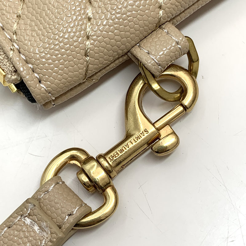 N品 YSL サンローラン 人気バッグ モノグラム タブレットポーチ NATURAL TAN 559193CWU012357 カーフスキンレザー ゴールド金具 激安優良店 - 画像 (5)