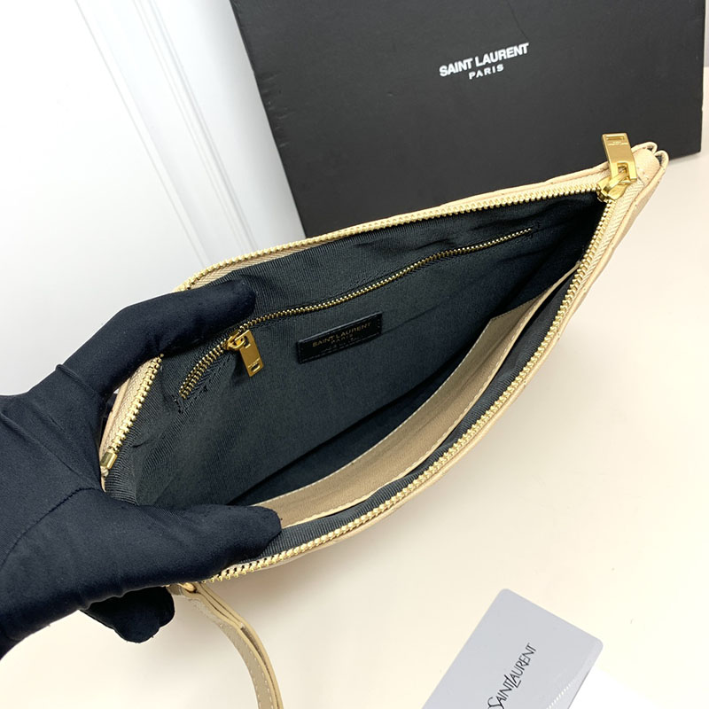 N品 YSL サンローラン 人気バッグ モノグラム タブレットポーチ NATURAL TAN 559193CWU012357 カーフスキンレザー ゴールド金具 激安優良店 - 画像 (3)