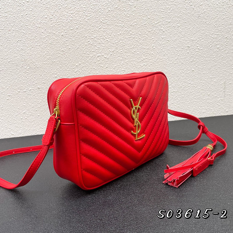 N品 YSL サンローラン ショルダーバッグ ルー カメラバッグ レッド 761554DV7076937 牛革 ゴールド金具 激安優良店 - 画像 (9)