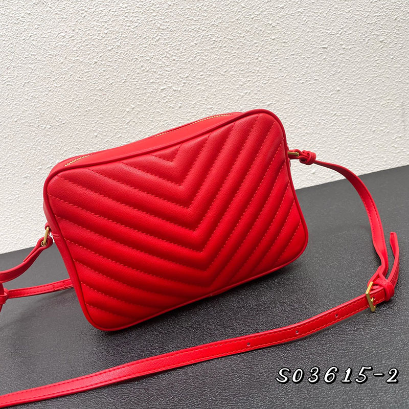 N品 YSL サンローラン ショルダーバッグ ルー カメラバッグ レッド 761554DV7076937 牛革 ゴールド金具 激安優良店 - 画像 (8)