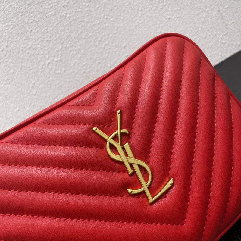 N品 YSL サンローラン ショルダーバッグ ルー カメラバッグ レッド 761554DV7076937 牛革 ゴールド金具 激安優良店 - 画像 (7)