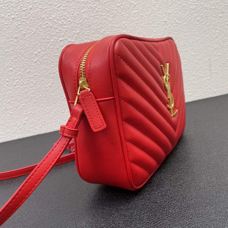 N品 YSL サンローラン ショルダーバッグ ルー カメラバッグ レッド 761554DV7076937 牛革 ゴールド金具 激安優良店 - 画像 (6)