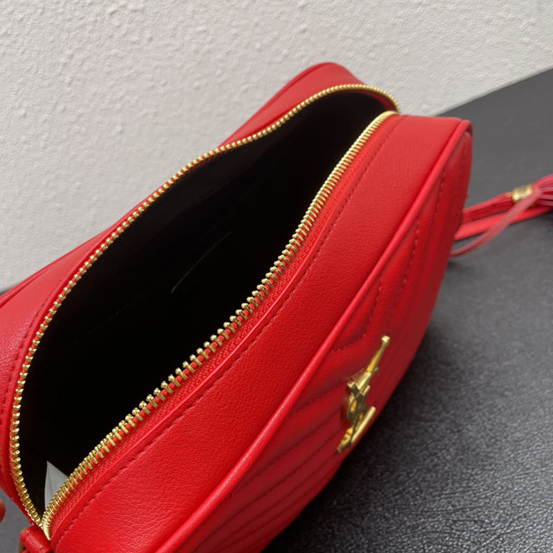 N品 YSL サンローラン ショルダーバッグ ルー カメラバッグ レッド 761554DV7076937 牛革 ゴールド金具 激安優良店 - 画像 (3)