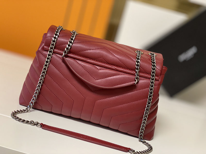 N品 YSL サンローラン バッグ 人気ランキング ルル ミディアム レッド 574946DV7266937 ラムスキン シルバー金具 - 画像 (8)