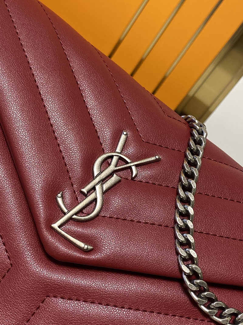 N品 YSL サンローラン バッグ 人気ランキング ルル ミディアム レッド 574946DV7266937 ラムスキン シルバー金具 - 画像 (6)