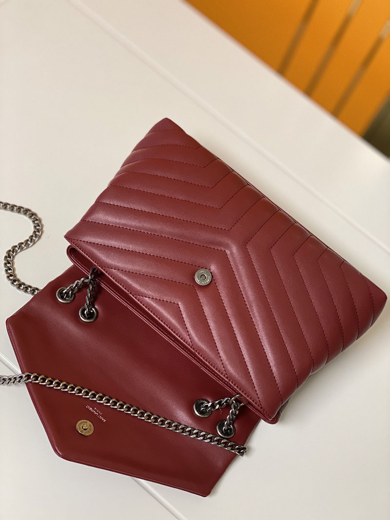 N品 YSL サンローラン バッグ 人気ランキング ルル ミディアム レッド 574946DV7266937 ラムスキン シルバー金具 - 画像 (4)