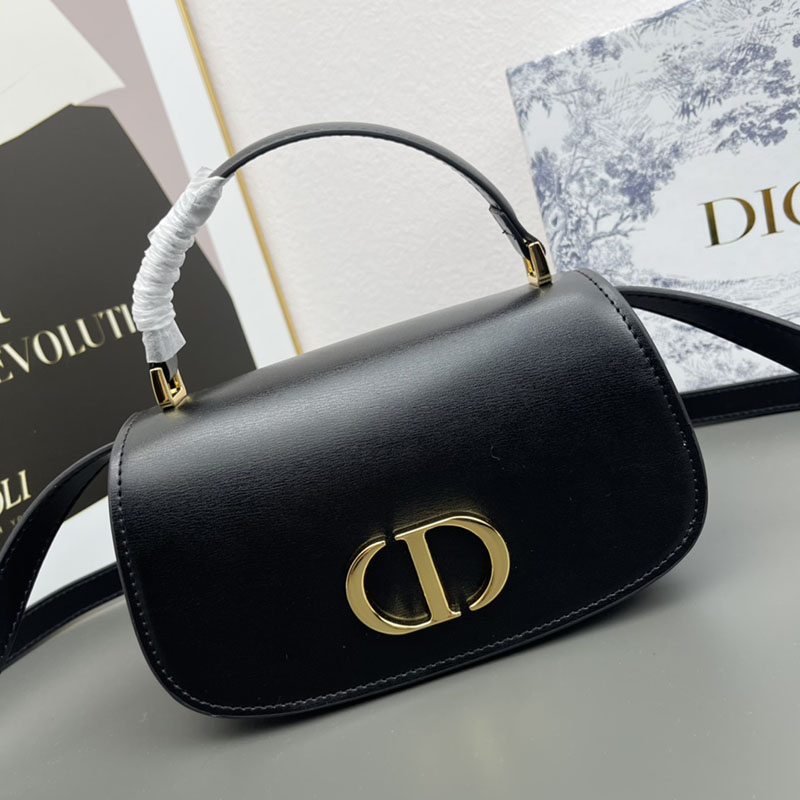 N品 DIOR ディオール 30 Montaigne Avenue トップハンドルバッグ スモール M9370UNQA_M900 黒 ブラック カーフスキン 2024年冬の新作 - 画像 (8)