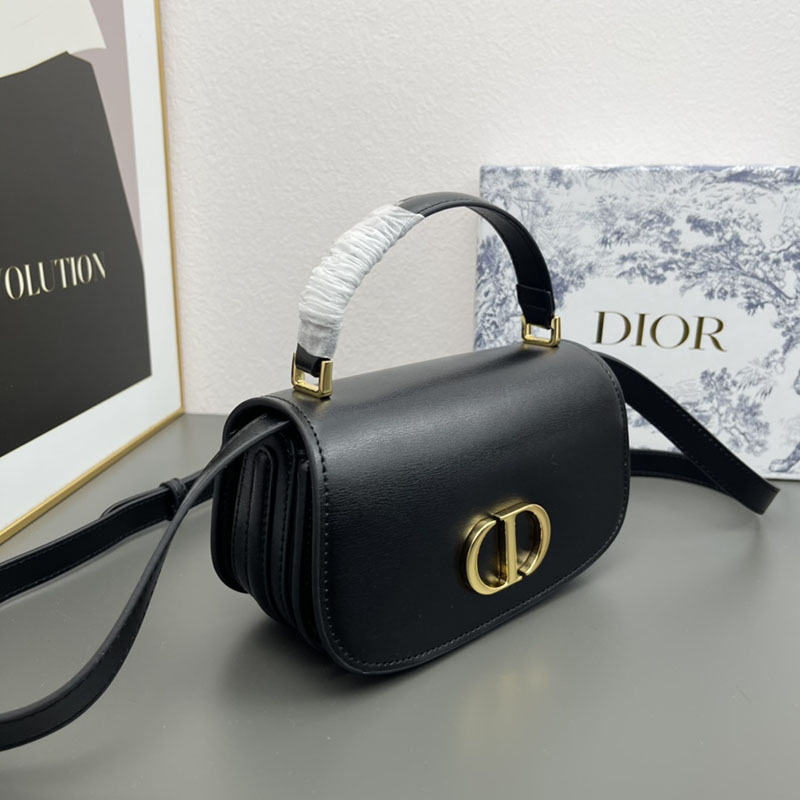 N品 DIOR ディオール 30 Montaigne Avenue トップハンドルバッグ スモール M9370UNQA_M900 黒 ブラック カーフスキン 2024年冬の新作 - 画像 (7)