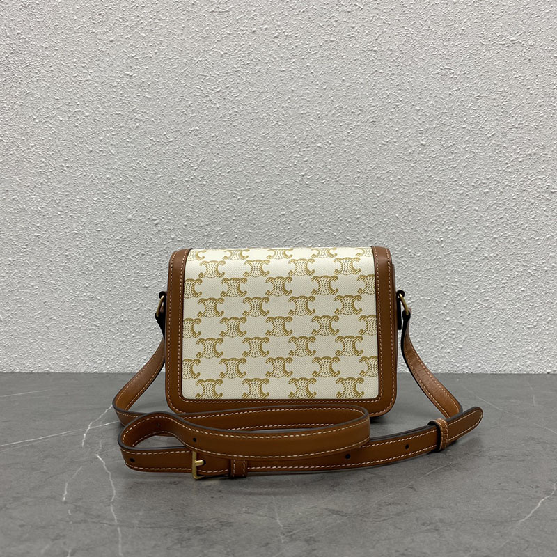 N品 セリーヌ バッグ 人気 ランキング CELINE ショルダーバッグ 人気 ティーン トリオンフ バッグ 188882BZ4.01BC ホワイト ゴールド金具 - 画像 (5)