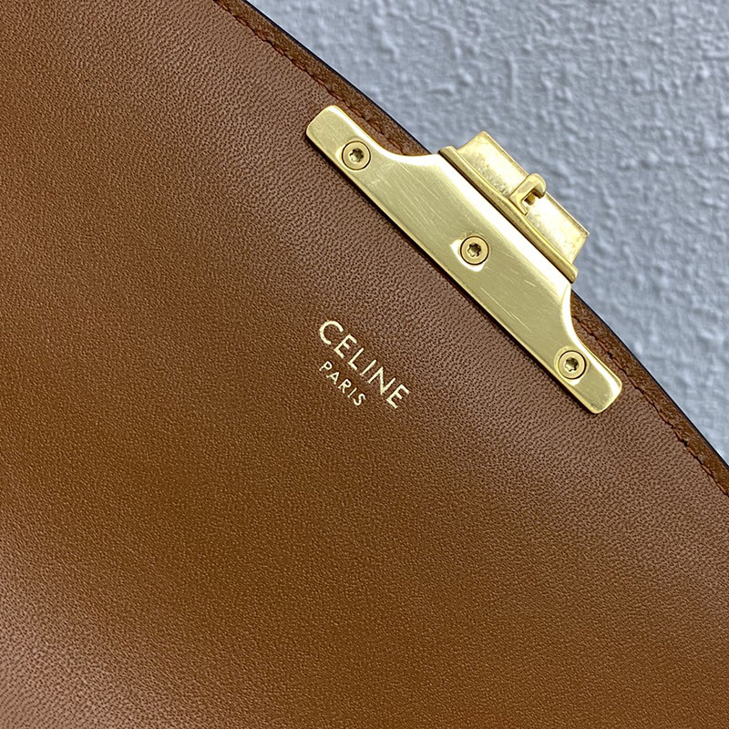 N品 セリーヌ バッグ 人気 ランキング CELINE ショルダーバッグ 人気 ティーン トリオンフ バッグ 188882BZ4.01BC ホワイト ゴールド金具 - 画像 (3)