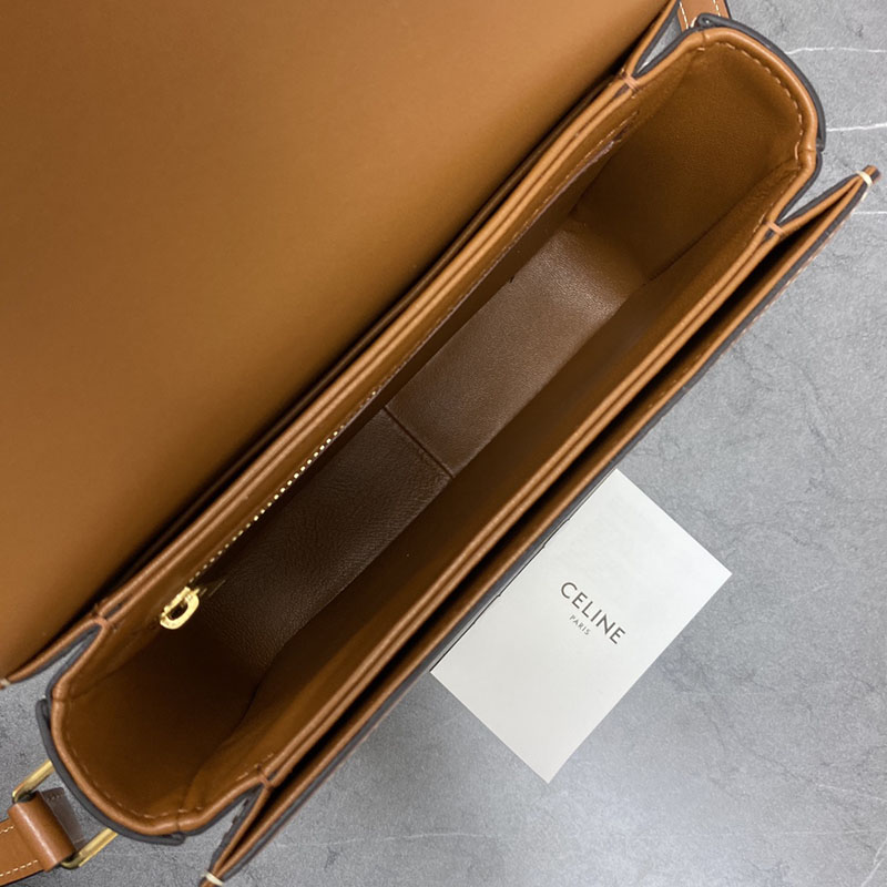 N品 セリーヌ バッグ 人気 ランキング CELINE ショルダーバッグ 人気 ティーン トリオンフ バッグ 188882BZ4.01BC ホワイト ゴールド金具 - 画像 (2)