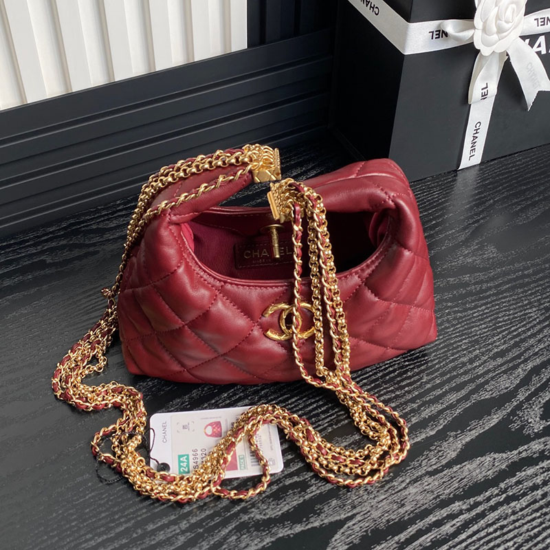 最高級シャネルスーパーコピー シャネルバッグコピー chanel 24Aディナーバッグhoboフリンジチェーン ベビーピンク AS4966 カーフスキン ゴールド金具 2410904 - 画像 (4)
