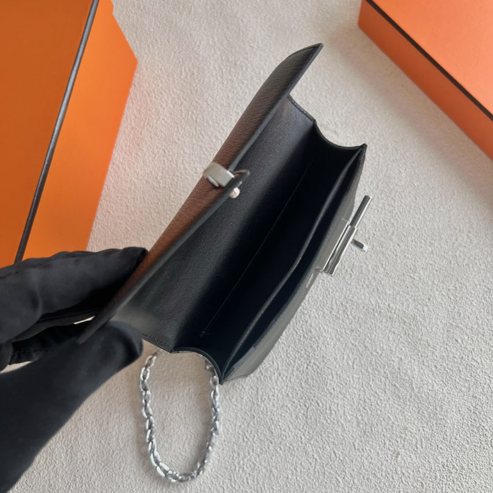エルメスバッグ 人気 HERMES エルメス ヴェルーミニ 黒 ブラック シェブルミゾル シルバー金具 2025定価 2513296 - 画像 (6)