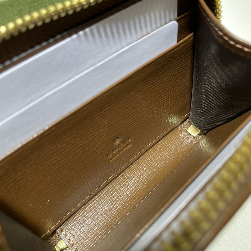 グッチ カードケース 財布代わり グッチ カードケース Gucci Horsebit 1955 658552 96IWG 8745 ブラウン ゴールド金具 - 画像 (2)