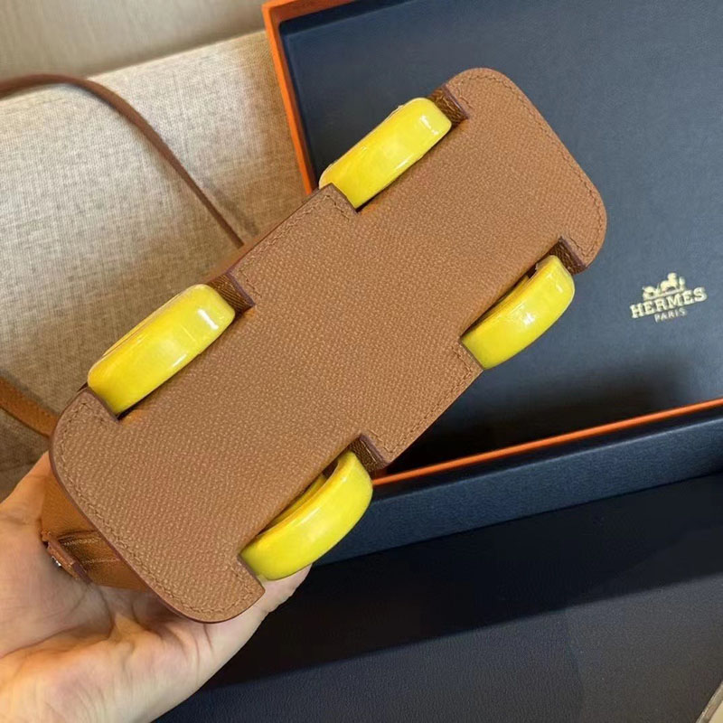 エルメス ボリードオンホイールズ ミニ ゴールド Bolide on Wheels Bag Mini ヴォーエプソン シルバー金具 2025定価 2513459 - 画像 (5)
