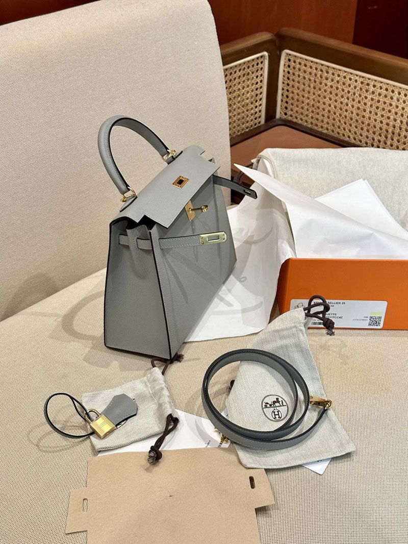 エルメス HERMES ケリー25 外縫い グリムエット ヴォーエプソン ゴールド金具 2412867 エルメスケリー風バッグ - 画像 (4)