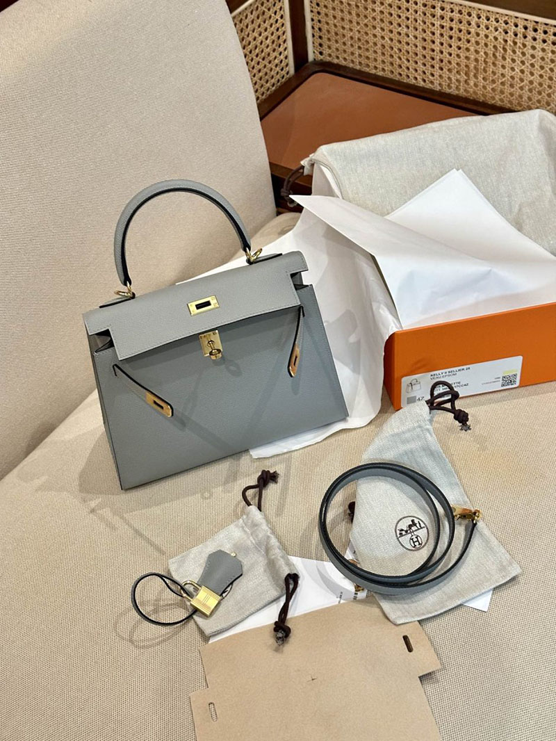 エルメス HERMES ケリー25 外縫い グリムエット ヴォーエプソン ゴールド金具 2412867 エルメスケリー風バッグ - 画像 (12)
