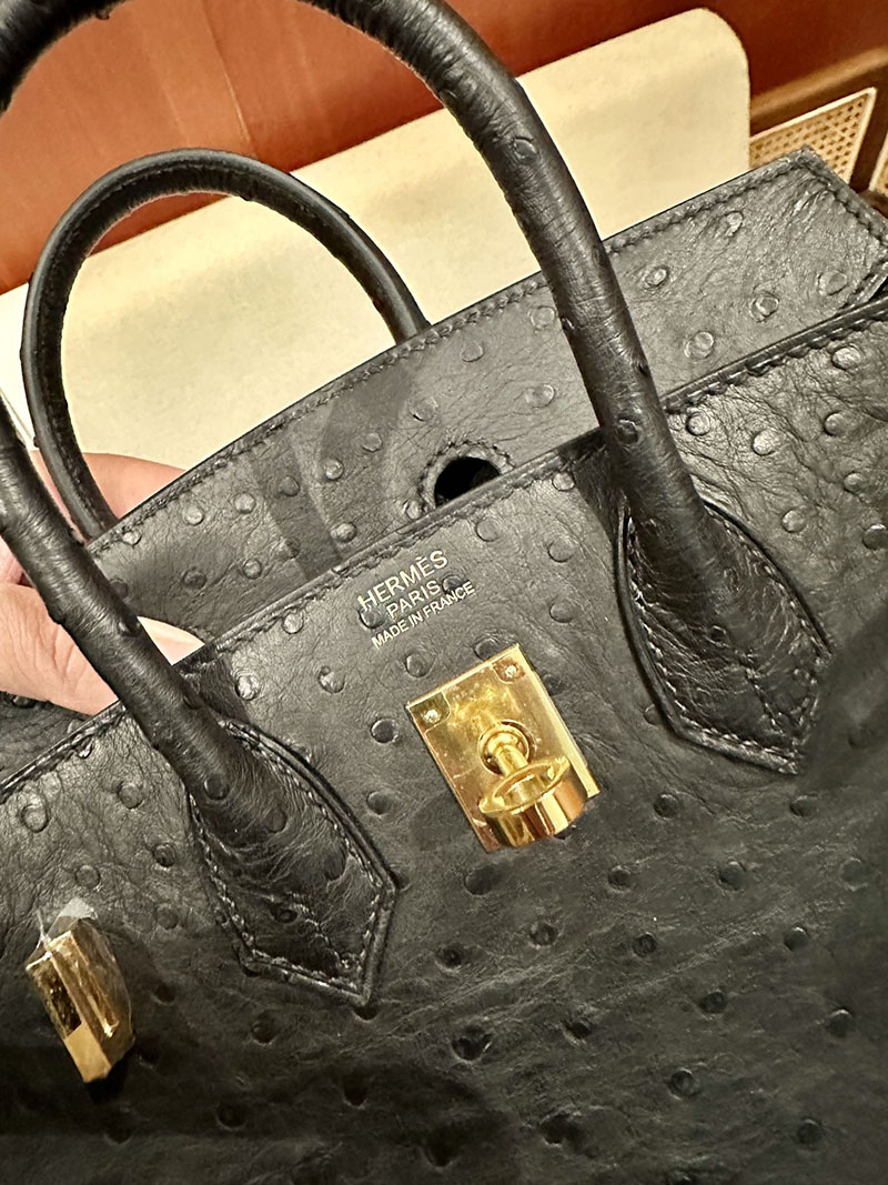 エルメス HERMES バーキン25 黒 ブラック オーストリッチ ゴールド金具 2412883 バーキン 定価 パリ - 画像 (8)