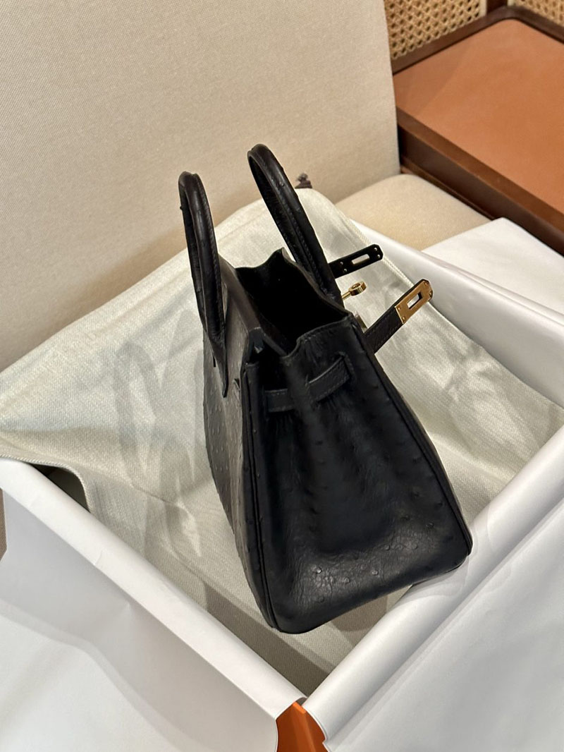 エルメス HERMES バーキン25 黒 ブラック オーストリッチ ゴールド金具 2412883 バーキン 定価 パリ - 画像 (4)