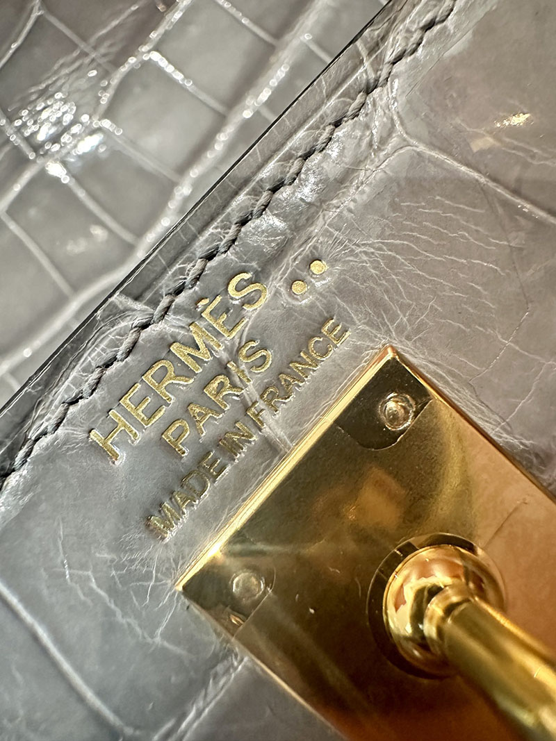 エルメス HERMES ケリー25 外縫い グリネヴェ クロコダイル ニロティカスマット ゴールド金具 2412912 エルメス 2025 値上げ - 画像 (6)