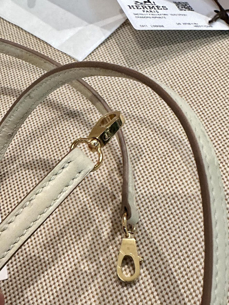 エルメス HERMES ケリーミニ 20 外縫い ベトン オーストリッチ ゴールド金具 2412917 ミニバッグ ショルダー 軽い - 画像 (2)