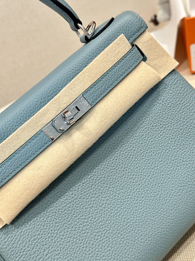 エルメス HERMES ケリー25 内縫い シエル トゴ シルバー金具 2412918 ショルダーバッグ レディース 人気 - 画像 (3)
