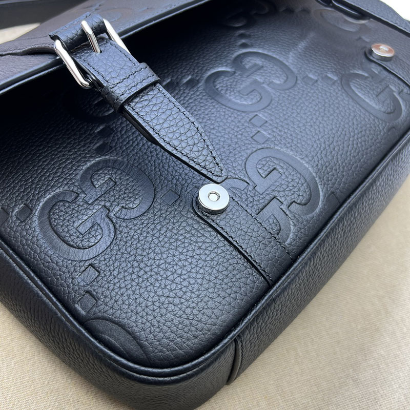 グッチ バッグ 新作 GUCCI ジャンボGG ミディアム メッセンジャーバッグ 760234 AABY0 1000 ブラック メッセンジャーバッグ メンズ 人気ランキング - 画像 (6)