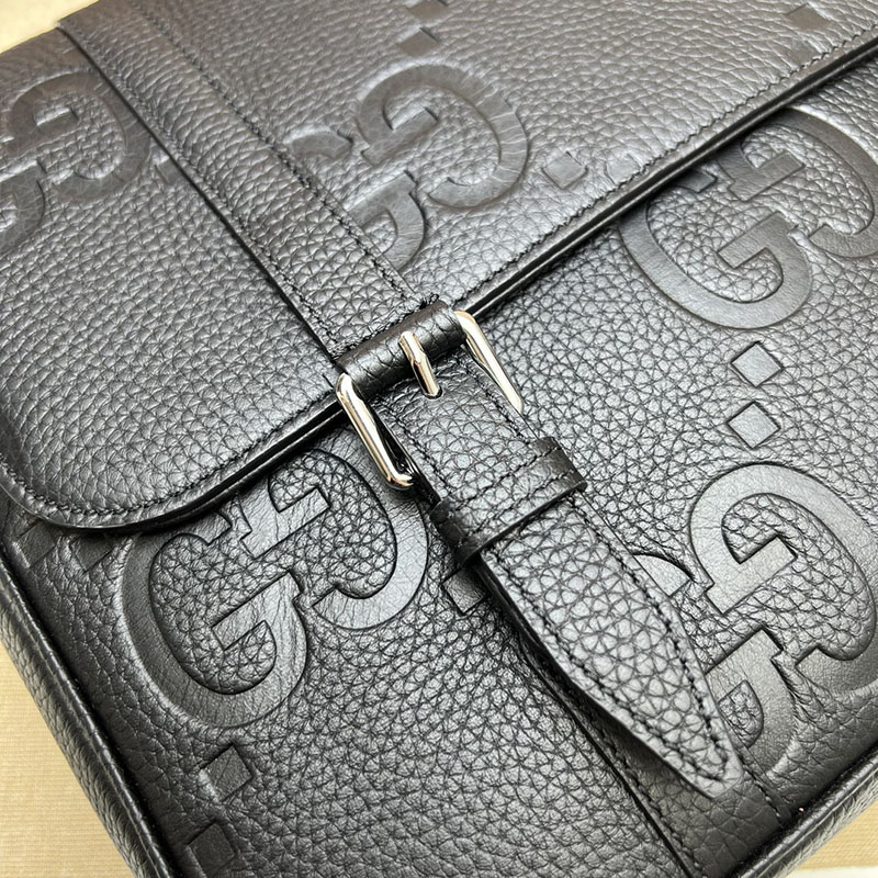 グッチ バッグ 新作 GUCCI ジャンボGG ミディアム メッセンジャーバッグ 760234 AABY0 1000 ブラック メッセンジャーバッグ メンズ 人気ランキング - 画像 (4)