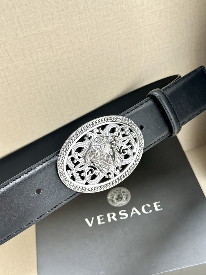 最高級ヴェルサーチェスーパーコピー ヴェルサーチェベルトコピー ブラック 38MM シルバー金具 2517362 ヴェルサーチ ベルト メンズ - 画像 (9)