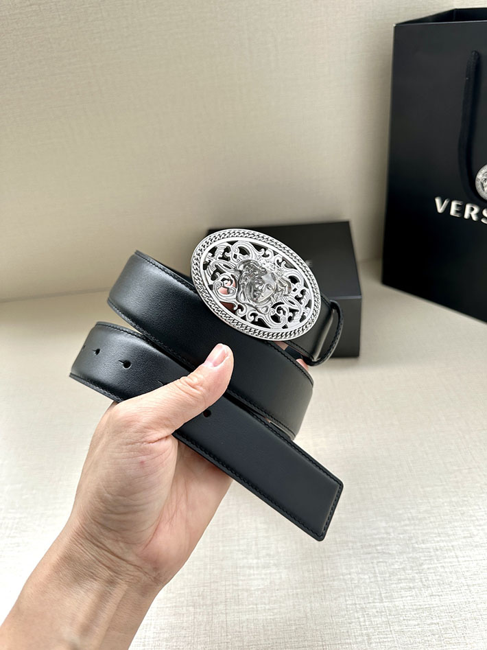 最高級ヴェルサーチェスーパーコピー ヴェルサーチェベルトコピー ブラック 38MM シルバー金具 2517362 ヴェルサーチ ベルト メンズ - 画像 (8)