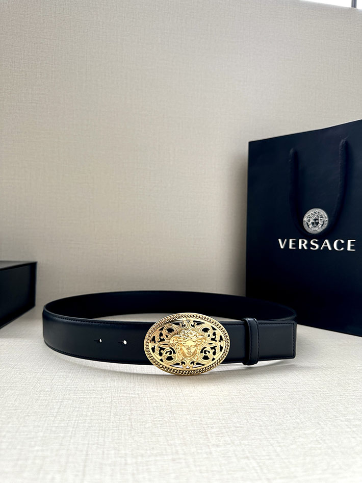 最高級ヴェルサーチェスーパーコピー ヴェルサーチェベルトコピー ブラック 38MM シルバー金具 2517362 ヴェルサーチ ベルト メンズ - 画像 (6)