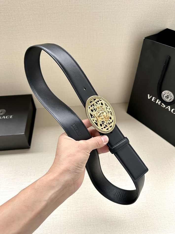 最高級ヴェルサーチェスーパーコピー ヴェルサーチェベルトコピー ブラック 38MM シルバー金具 2517362 ヴェルサーチ ベルト メンズ - 画像 (5)