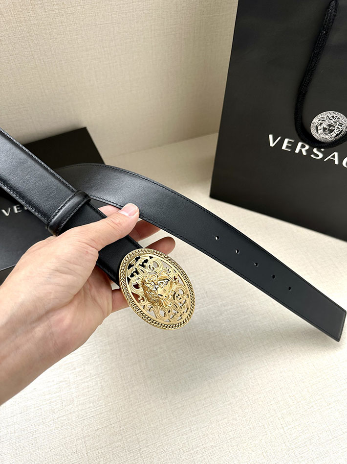最高級ヴェルサーチェスーパーコピー ヴェルサーチェベルトコピー ブラック 38MM シルバー金具 2517362 ヴェルサーチ ベルト メンズ - 画像 (3)