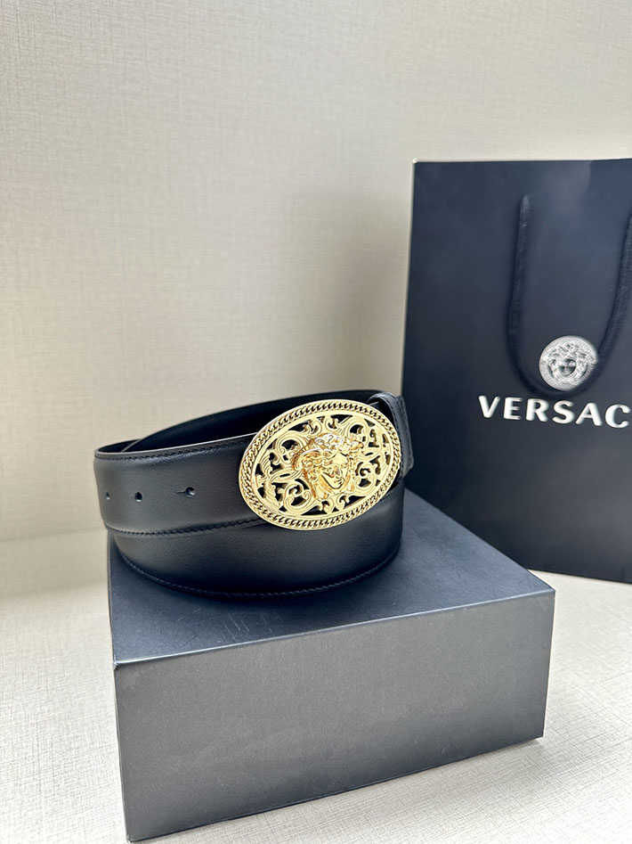 最高級ヴェルサーチェスーパーコピー ヴェルサーチェベルトコピー ブラック 38MM シルバー金具 2517362 ヴェルサーチ ベルト メンズ - 画像 (2)